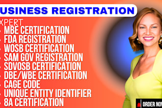 expertly handle mbe, wosb, dbe, 8a, sdvosb, wbe, sam gov, cage code, uei, fda