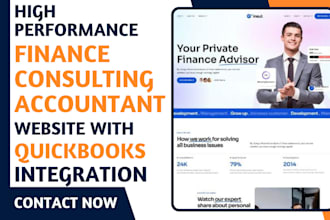 build finance consulting and accounting website with quickbooks integration
