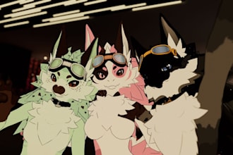 do customized vr character, vrc avatar, femboy, 3d model, and 3d character