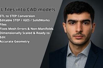 convert stl to step reverse engineer into solid cad models