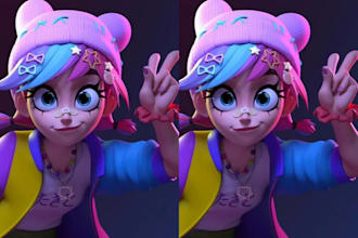 do 3d stylized character 3d character rigging 3d model for game and animation