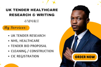 uk tender research , write bid proposal ,healthcare tender, nhs bids, policies