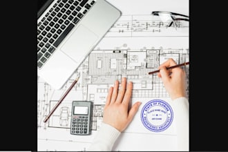 do architectural stamp licensed architect, structural, for USA city permit