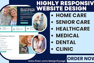 design home care website senior care medical healthcare dental clinic website