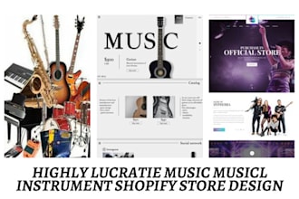 design music website musical instrument shopify music store music artist website
