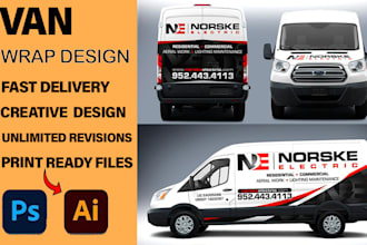create design professional van wrap design, car wrap,  any vehicle wrap design