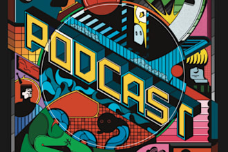 illustrate podcast cover for you in my style