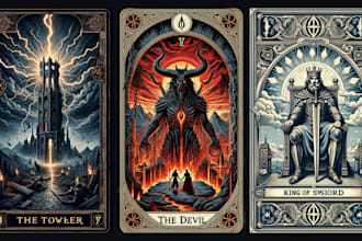 design custom tarot card oracle card illustration zodiac psychic card box mockup