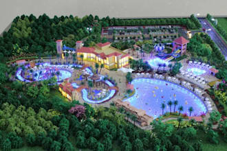 do 3d resort design, theme park, water park, funfair, amusement park design
