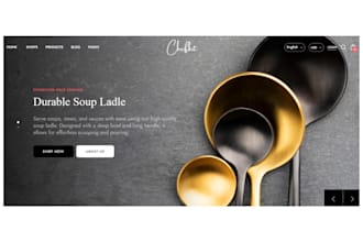 design kitchen utensils shopify store, home decor website, kitchen website