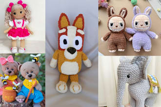 write you detailed amigurumi crochet pattern with pictures, PDF, and videos etsy
