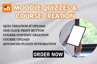 create and upload quizzes, courses in moodle lms