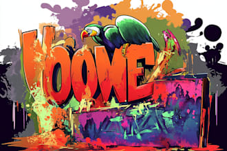 create custom graffiti pop art or urban character portrait