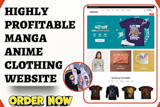 design anime shopify store anime fashion clothing store manga pod anime website