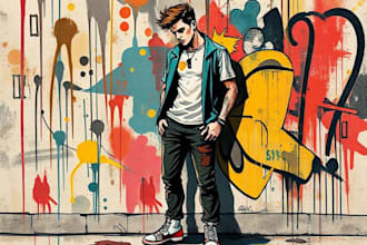 do illustration street art graffiti, abstract with my style