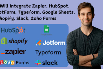 integrate zapier hubspot jotform typeform google sheet shopify slack zoho form
