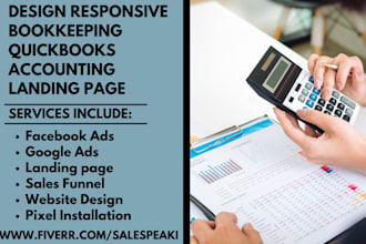 design bookkeeping website quick books accounting landing page via gohighlevel