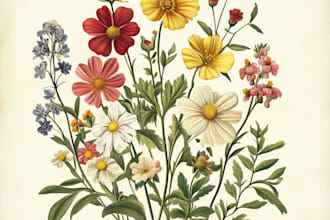 draw vintage line art, botanical food illustration