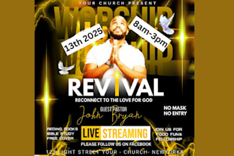 create an outstanding church event flyer design in 6 hours