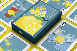 design 52 playing card game card box mockup rulebook board game design