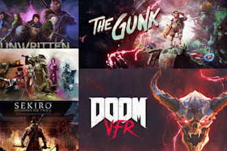 create steam capsule metel art character design for game banner page or game