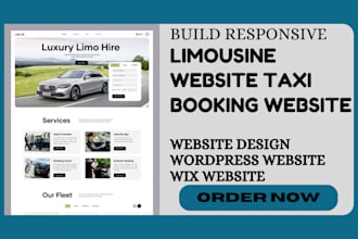 create limousine car chauffer website taxi booking car dealership website