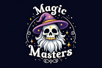 create awesome skull wizard logo with creative concepts