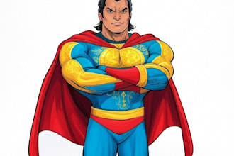 draw comic superhero pop art portrait
