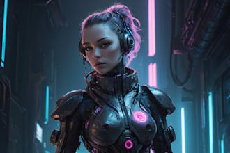 design stunning sci fi, cyberpunk, portrait art