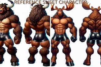 draw furry art reference sheet character design nsfw art