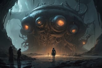 do sci fi horror and fantasy scene concept art illustrations