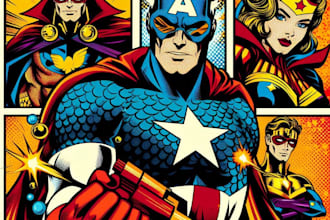 make professional comic superhero pop art portraits