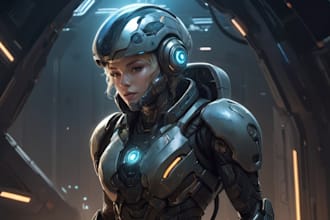 make sci fi character art and sci fi art, or concept art