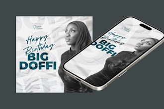 design a happy birthday flyer for you