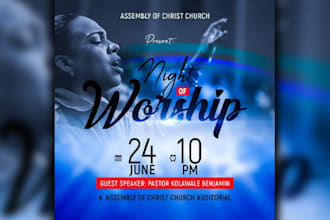 do awesome church flyer and event flyer or poster in 8hrs