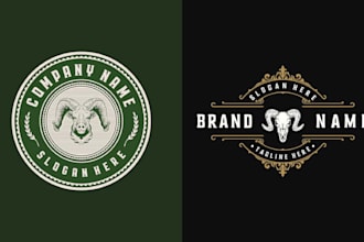 create vintage goat logo