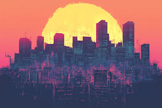 do a cyberpunk of futuristic cyberpunk city for your style