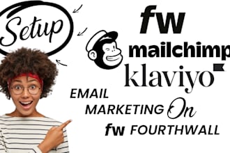 setup mailchimp email marketing, klaviyo email marketing on fourthwall website
