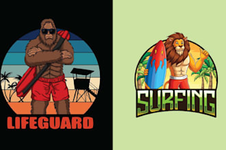 create mascot summer gorilla logo