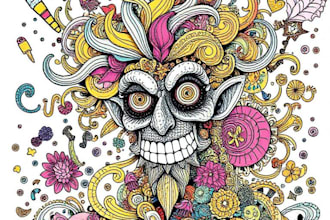 create very detailed and colorful doodle art