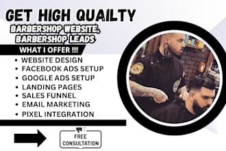 generate high converting barbershop website barbershop lead landing page fb ads