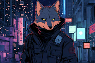 do a cyberpunk futuristic city art