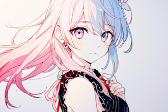 draw anime illustration, original character, or fan art