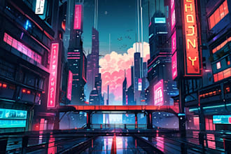 make science fiction city, cyberpunk concept art illustration
