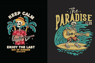 make amazing skeleton summer guitar logo