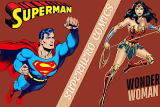 draw superhero comics, anime, manga, graphics novel and character illustrations