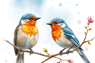 draw professionally watercolor and digital birds
