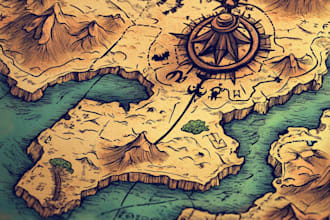draw a fantasy map for your dnd campaign, rpg game