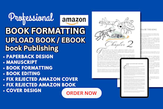 format edit upload book amazon kdp ebook manuscript formatting paperback design
