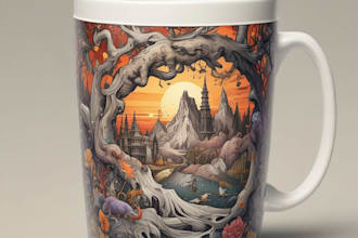 create an awesome custom coffee mug design